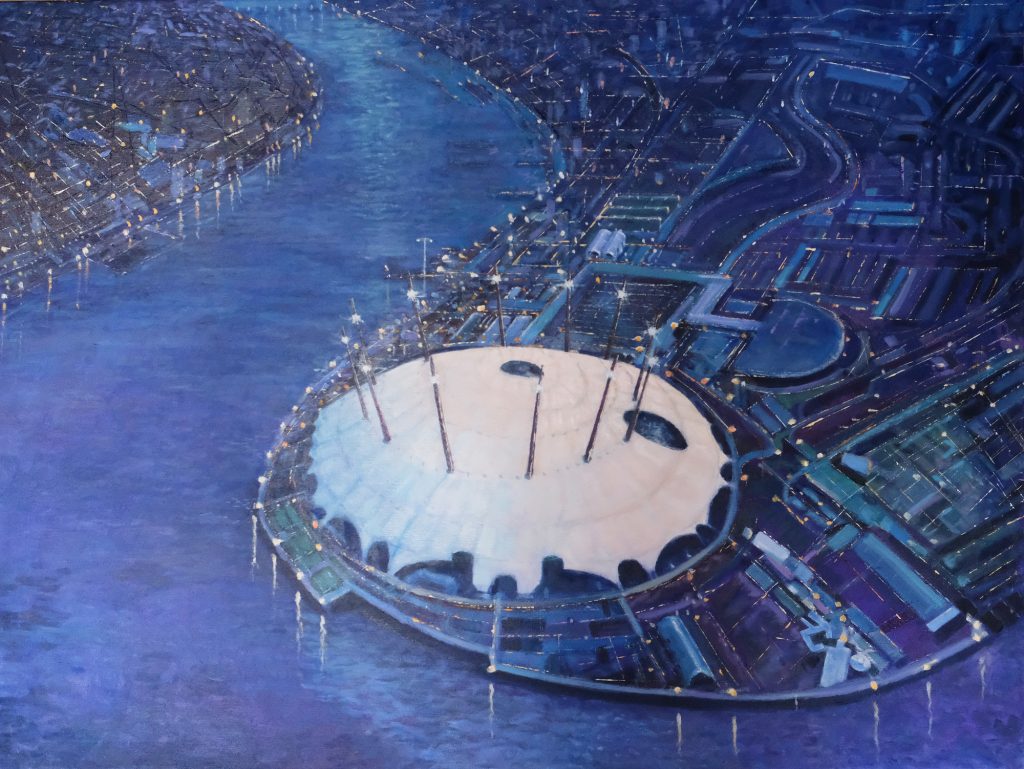 'Millenium Dome, London' An original painting by Gerry Halpin.