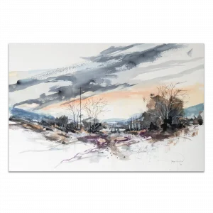 'Moorland Morning Light'. An original painting by Gerry Halpin.