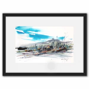 'Rivington Pike and Hedge'. A fine art print by Gerry Halpin.