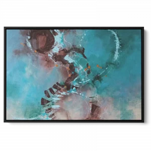 'Shoreline: Shallow Sea'. Float framed original painting by Gerry Halpin.
