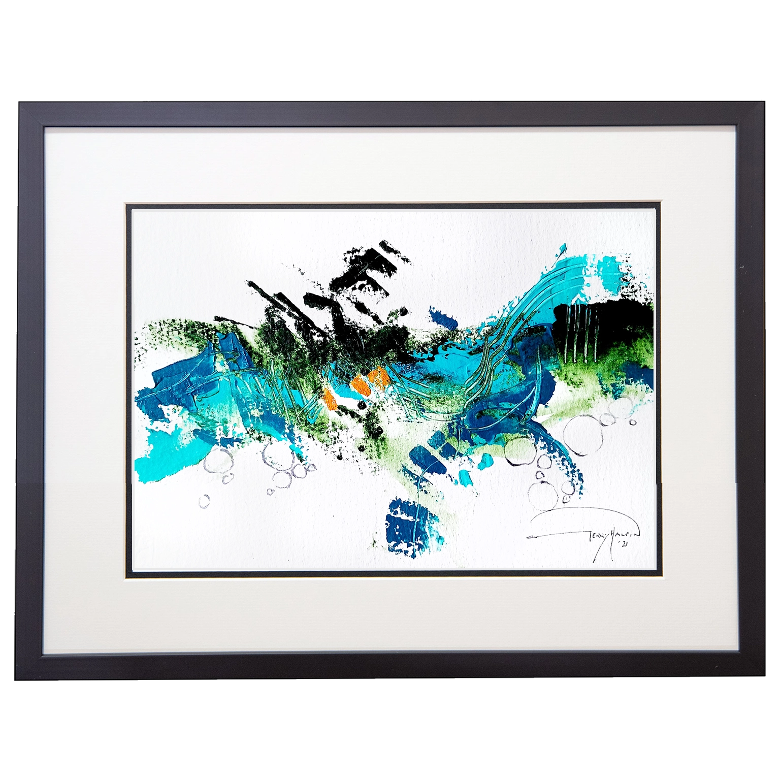 'Shoreline Study: Sea Spray ll'. A framed original by Gerry Halpin.