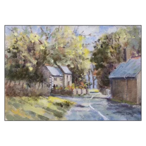 'Rivington Village, Spring'. An open card by Gerry Halpin MBE
