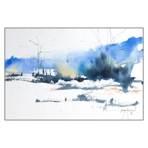 'Moorland: Distant Hedgerow'. Fine art card.