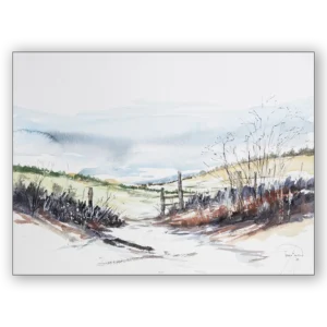 'Moorland: Old Gateway'. A fine art card by Gerry Halpin