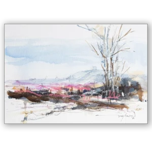 'Towards Rivington Pike'. A fine art card by Gerry Halpin.