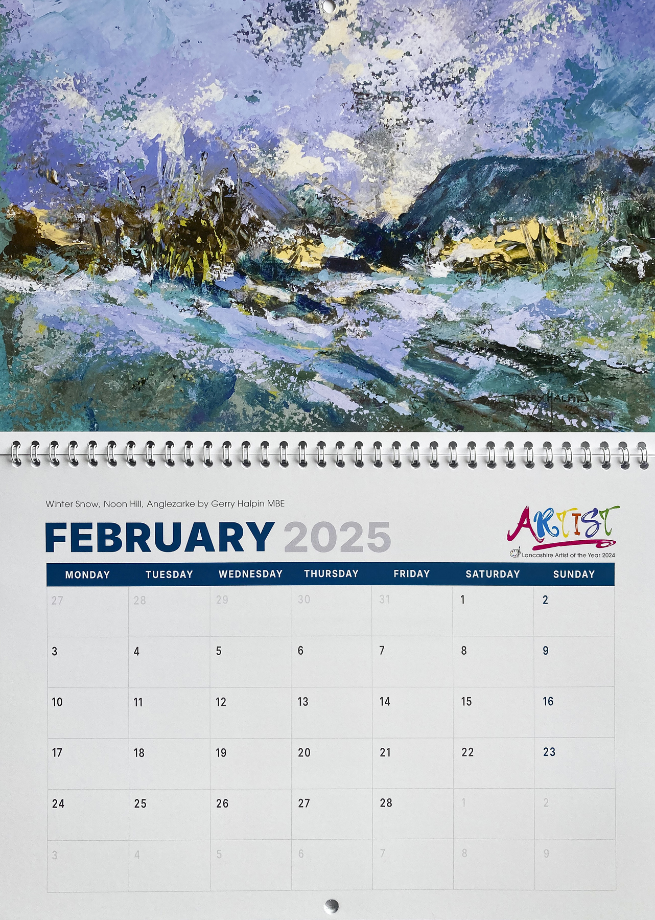 'Winter Snow, Noon Hill, Anglezarke'. Finalist in Lancashire Artist of the Year 2024. - Image 2